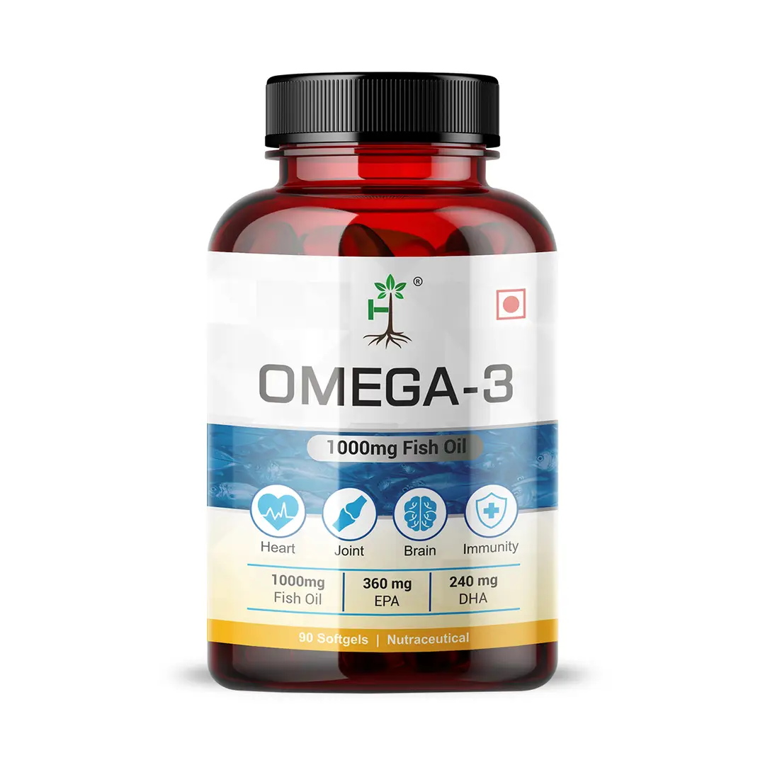 Humming Herbs Omega 3 Fish Oil |Healthy Heart & Joints - Pack of 1 (90 Capsules)