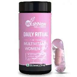 Wishnew Wellness Daily Ritual Women 18+ Multivitamin for PMS, UTI Care, Eye and Cognitive Health