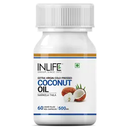 INLIFE - Extra Virgin Cold Pressed Coconut Oil Capsules, 500mg – 60 Vegetarian Capsules icon