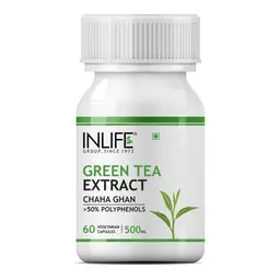 INLIFE - Green Tea Extract for Weight Loss (Fat Burner) & Antioxidant 50% Polyphenols, 500 mg - 60 Vegetarian Capsules icon