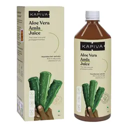 Kapiva Aloe + Amla Cold Pressed Juice - For Skin Glow & Strong Hair, Acne Control & Aids Weight Loss (1L Bottle) icon