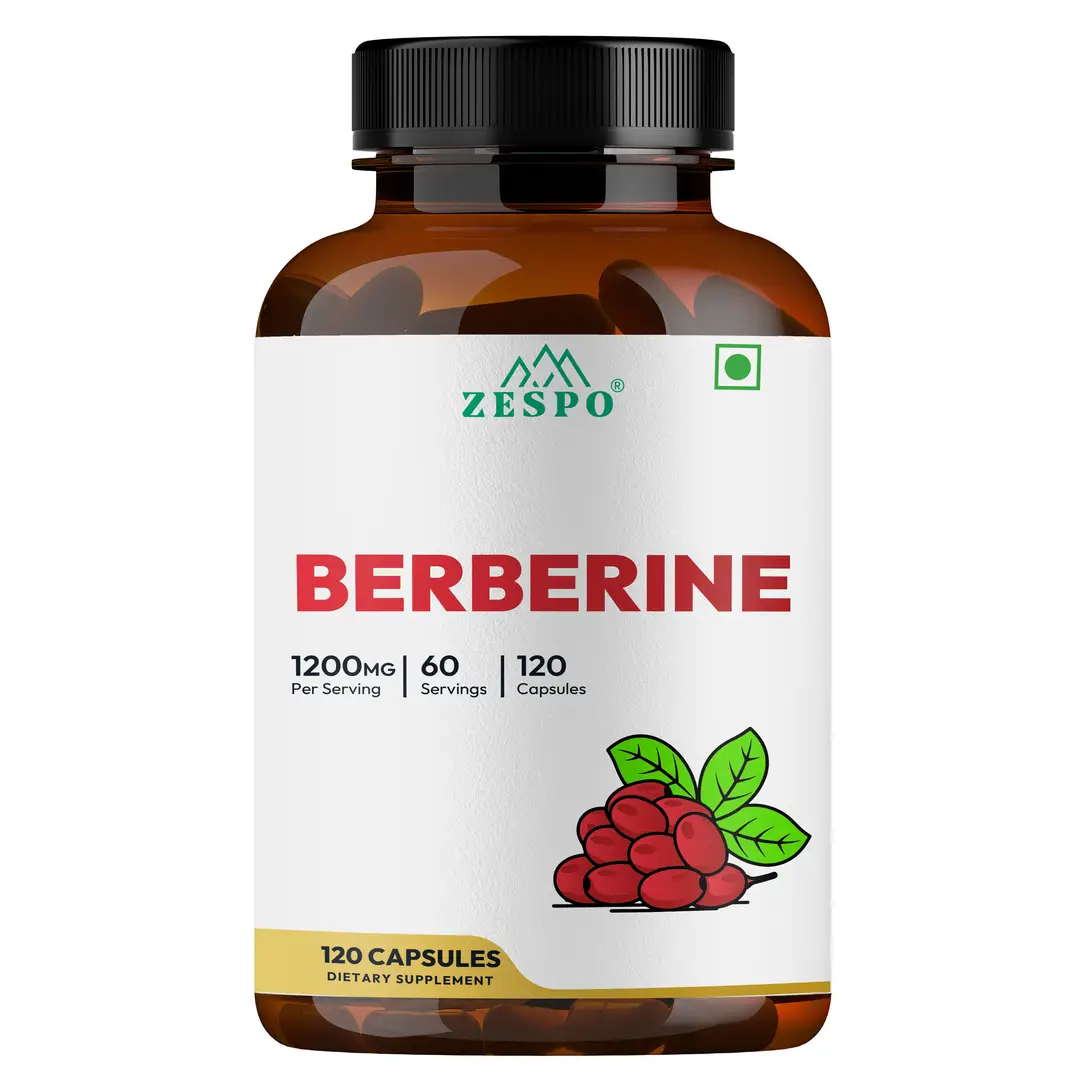 Zespo Berberine 1200mg with Milk Thistle,Turmeric,Cinnamon for Immune and Digestion Supports - Pack of 1 (90 Capsules)