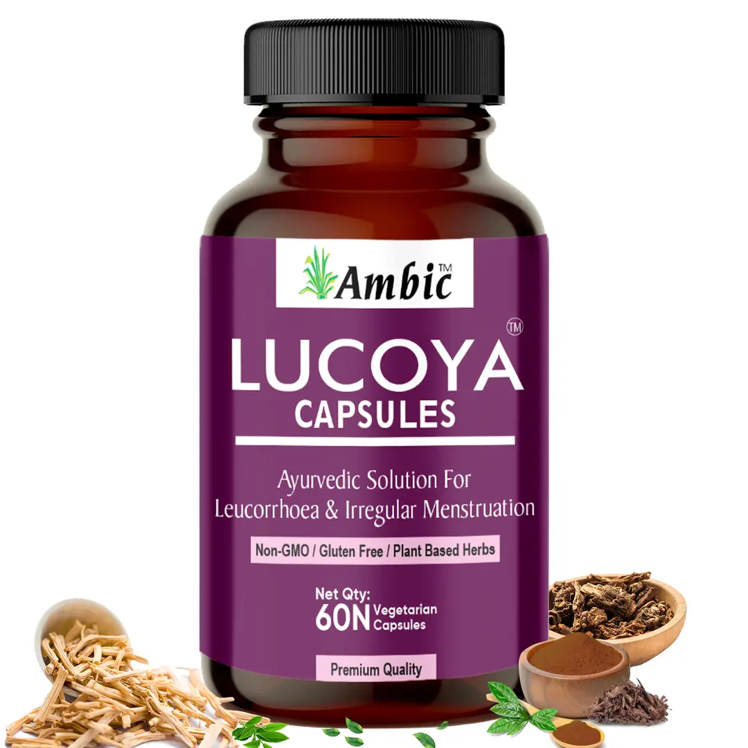 Ambic Wellness Lucoya with Ashoka,Lodhra for Leucorrhoea and Irregular Menstruation - Pack of 1 (60Capsules)