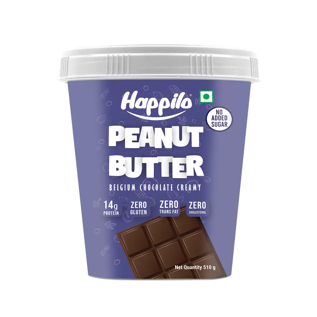 Happilo Belgium Chocolate Peanut Butter for Weight Management - Creamy,510 gm