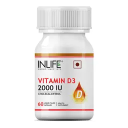 INLIFE - Vitamin D3 Cholecalciferol Supplement for Men Women 2000 IU - 60 Liquid Filled Capsules icon
