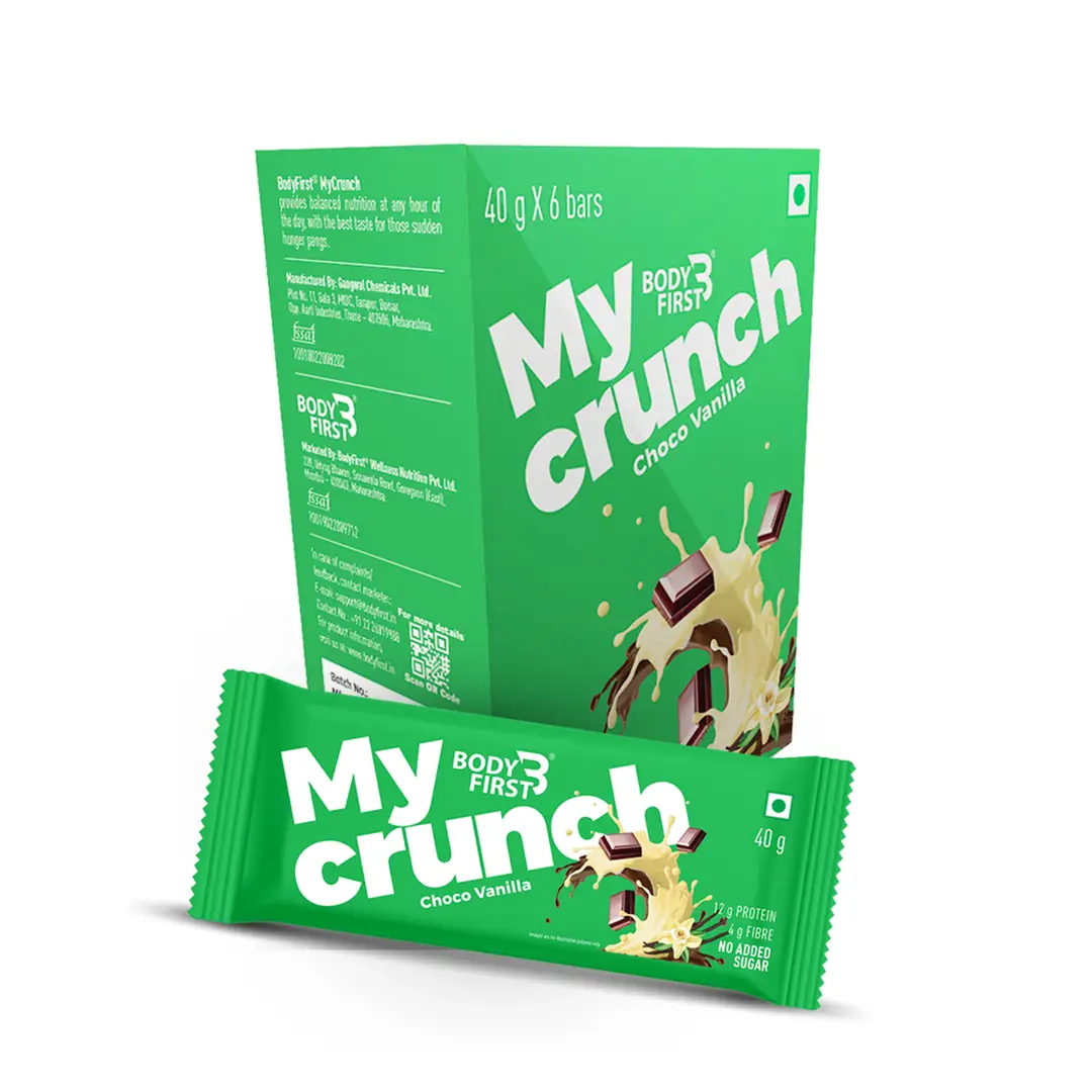 Bodyfirst My Crunch - 12g Protein, 4g fiber - 6 bars - Choco Vanilla