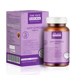 The Old Natural Anti Stress Tablets - Ashwagandha KSM 66 Extract, L-Theanine, Brahmi, Chamomile combination for Relieving Stress, Calming Anxiety – 60 Veg. Tablets icon