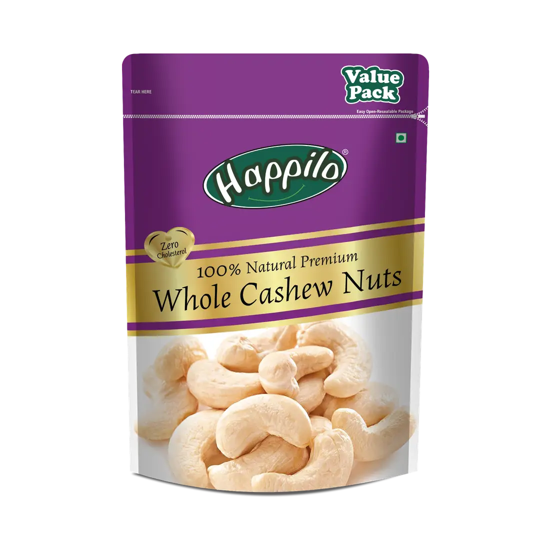 Happilo 100% Natural Premium Whole Cashews - Pack of 1 (500 gm)