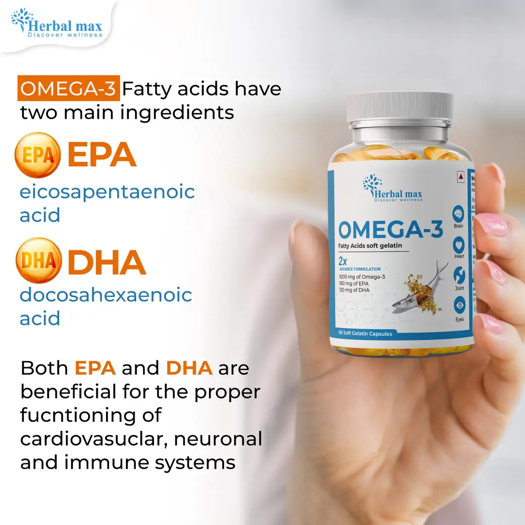 OMEGA 3 (Fish Oil Capsule) - 500 mg & 1000 mg 60 Softgels - Liv Bio Pharma