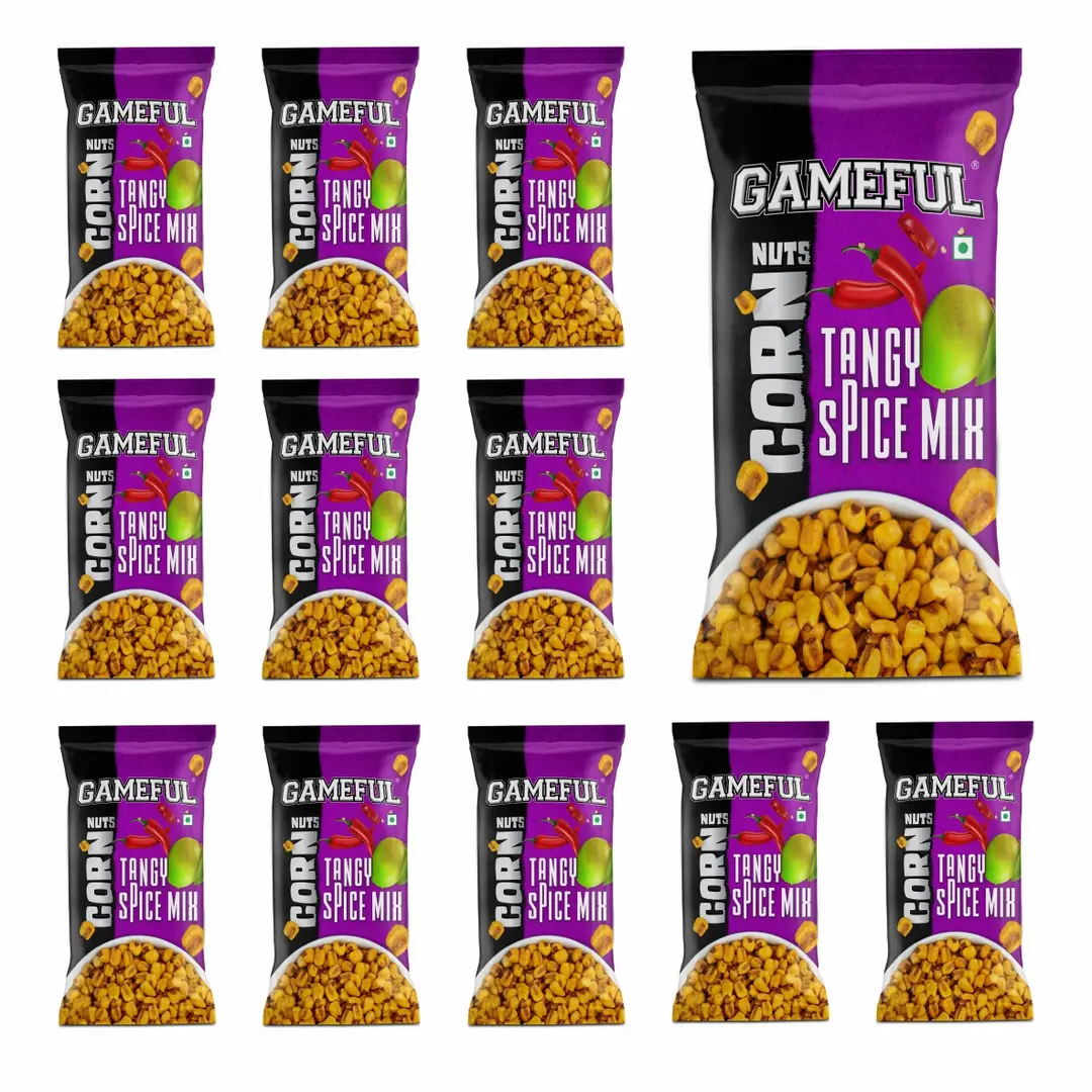 Gameful Tangy Spice Mix Corn Nut - Pack of 12 (216 gm)
