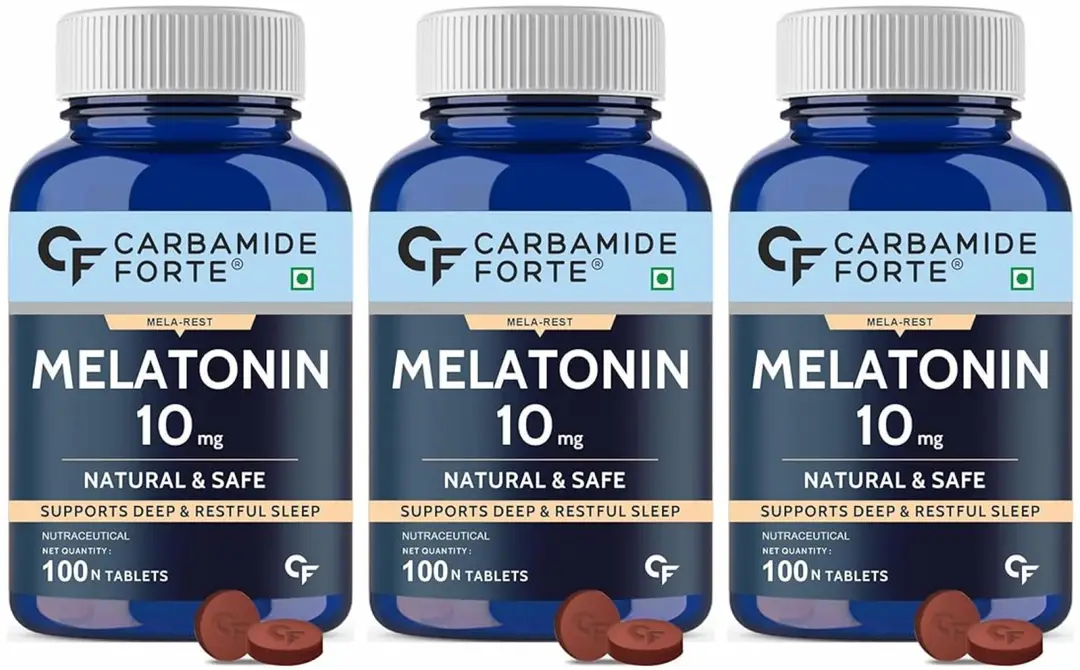 Carbamide Forte Melatonin 10mg Sleeping Aid Pills for Sleep Support - Pack of 3 (300 Tablets)
