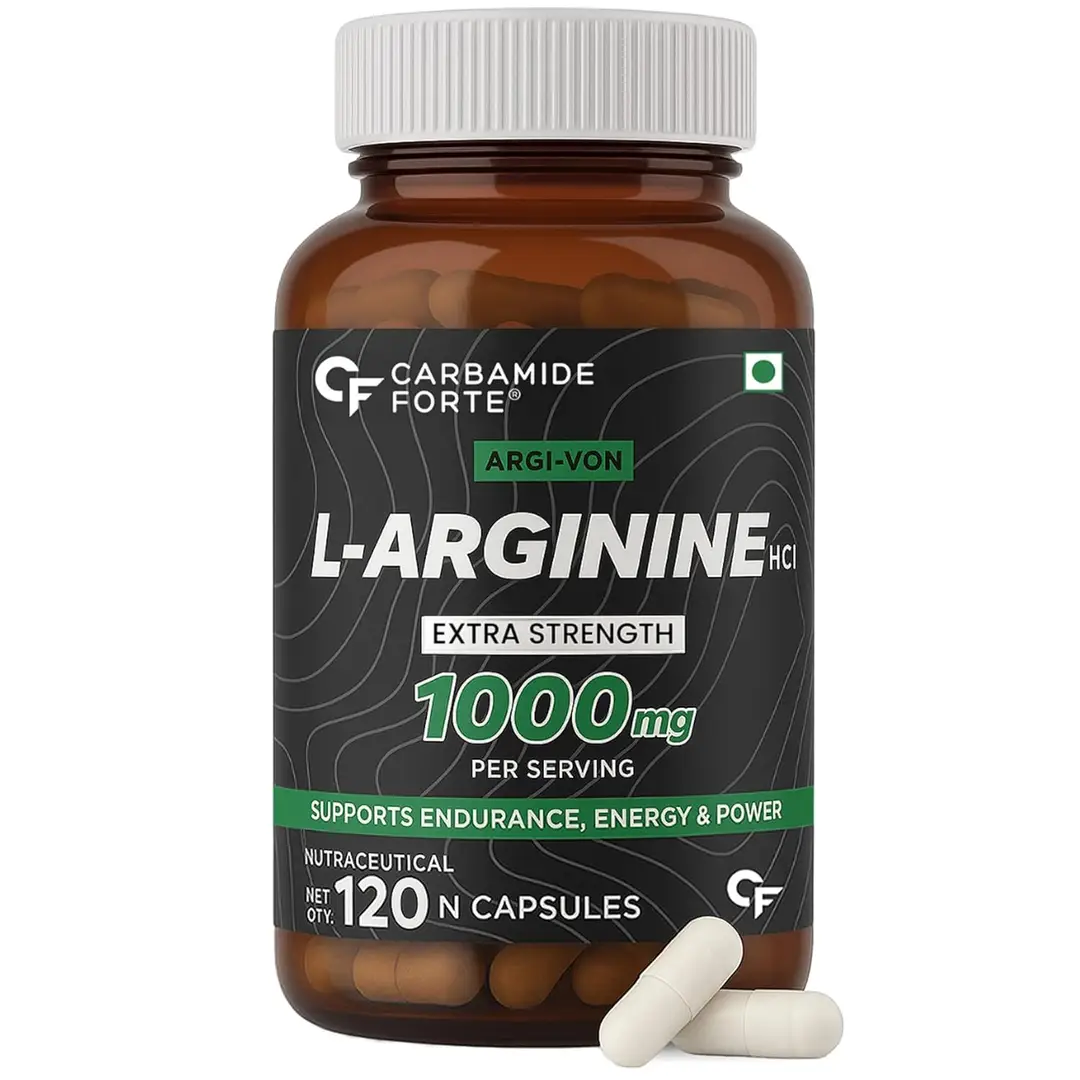 Carbamide Forte - L Arginine 1000mg Supplement Per Serving - Pack of 1 (120 Capsules)