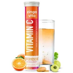 Zingavita -  Vitamin C 1000mg + Zinc Effervescent Tablets - Natural Amla Extract - For Strong Immunity & Acne Free Skin - No Added Sugar, Orange Flavour - 20 Fizz Tab icon