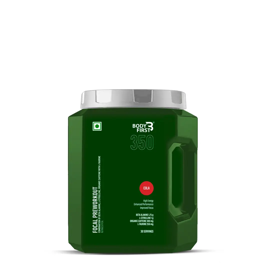Bodyfirst Focal Preworkout for high energy, increased performance and improved focus | 30 Servings - 300 gm - Cola