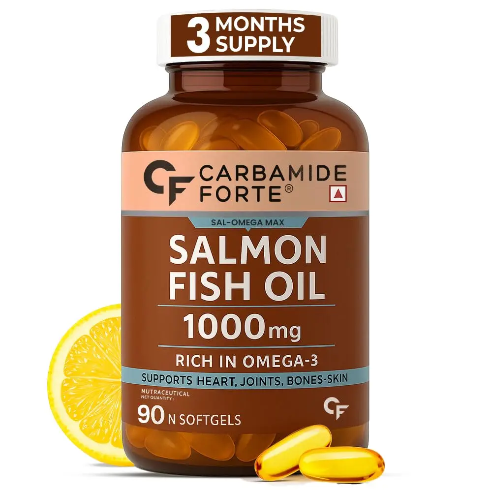 Carbamide Forte - Salmon Fish Oil Omega 3 Capsule 1000 mg - Pack of 1 (90 Capsules)