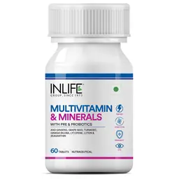 Inlife - Multivitamin Tablets For Men & Women With Ginseng & Prebiotic  Probiotic | Multivitamin Supplement With Vitamin B12, C, D, E, Zinc & Biotin Tablet For Hair, Eye, Immunity (60 Tablets) icon