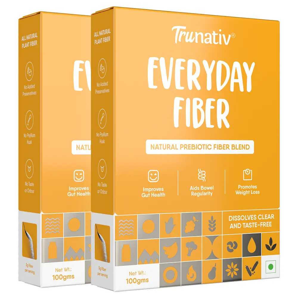 TruNativ Everyday Fiber Non-GMO & Gluten Free For Enhancing Digestive Health, Unflavoured | Plant Based Fibre Helps Weight Loss, Regulate Blood Sugar & Cholesterol Levels | Easy To Use| 100g - 200 gm