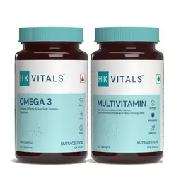 HealthKart HK Vitals Omega 3 Supplement and Multivitamin Combo, For Men and Women (60 Omega 3 Capsules + 60 Multivitamin Tablets) icon