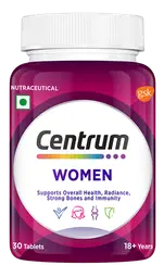 Centrum - Women, with Biotin, Vitamin C & 22 vital Nutrients for Overall Health, Radiance, Strong Bones & Immunity (Veg) |World's No.1 Multivitamin icon