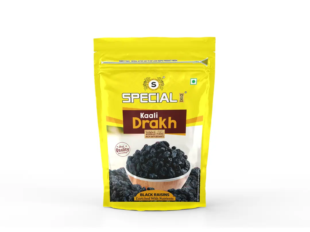 Special Choice Kali Darakh / Black Raisins (Seeded) for Lowering the Blood Sugar Levels - Pack of 1 (250 gm)