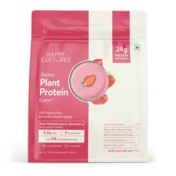 Happy Cultures 24g Tastiest Plant Protein|Pea & Brown Rice Protein Isolate| Vegan| 20 Complete Amino Acids| Women & Men| No Bloating, Easy to Digest| Dairy Free with Probiotics - 500 g