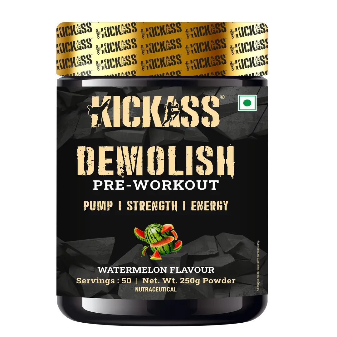 Kickass Demolish Preworkout for Pump, Strength and Energy - Watermelon