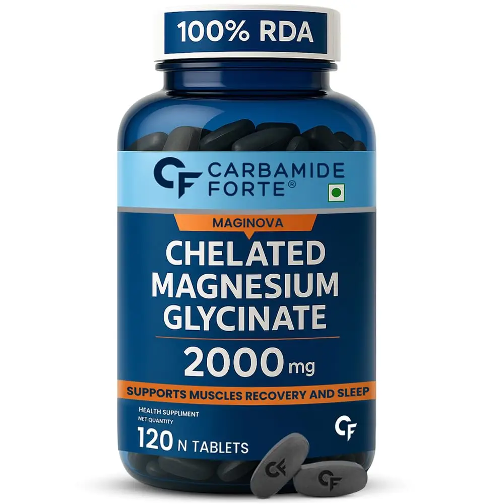 Carbamide Forte Chelated Magnesium Glycinate for Cognitive Health - Pack of 1 (120 Tablets)
