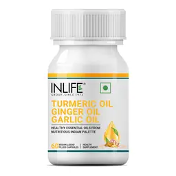 INLIFE - Turmeric Oil Ginger Oil Garlic Oil Capsule, Faster Absorption than Extract, Immunity Boosters, Heart Health Supplement for Adults Men & Women – 60 Liquid Filled Vegetarian Capsules icon