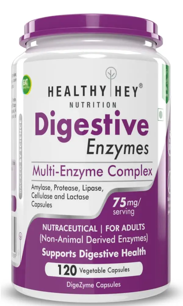 HealthyHey - Digestive Enzyme - Multi-Enzyme Complex - Support Digestive Health - 120 Capsules - Pack of 1 (120 Capsules)