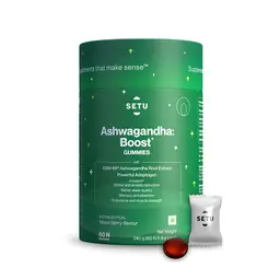 Setu Ashwagandha : Boost Gummies with KSM-66 | Helps to Lower Stress Levels and Anxiety| Improves Sleep and Physical Performance icon