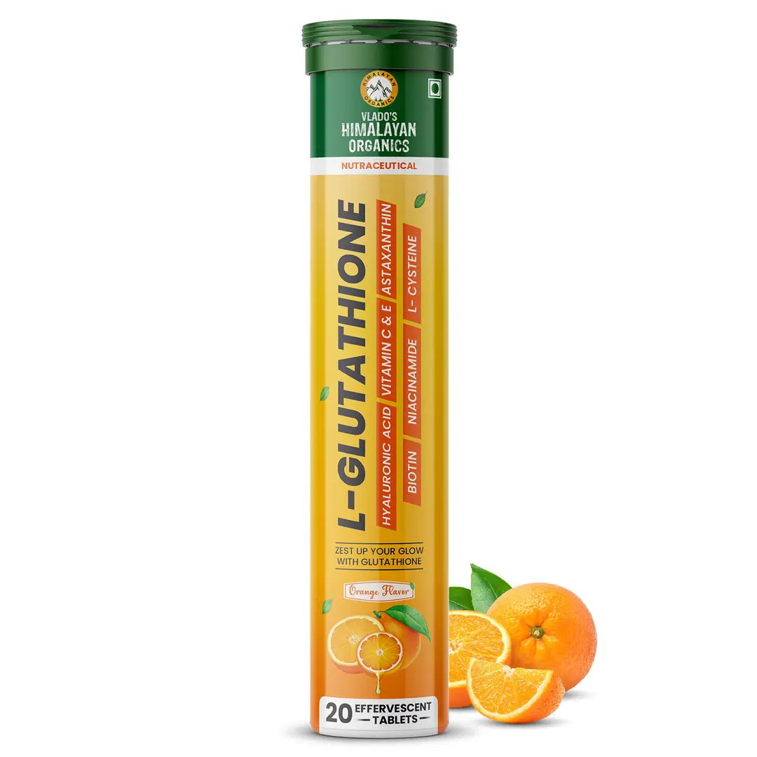 Vlado's Himalayan Organics L-Glutathione for Healthy Hair And Skin
- Pack of 1 (20 Effervescent Tablets)