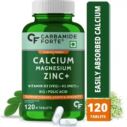 Carbamide Forte - Calcium 1200mg with Magnesium, Zinc, Vitamin D,K2 & B12 | Calcium for Women & Men – 120 Veg Tablets icon