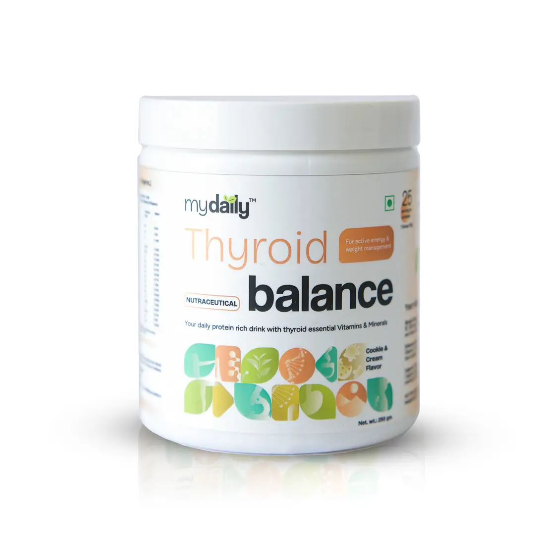 myDaily Thyroid Balance with Vitamin A, Vitamin B6, Vitamin for Improving Skin and Hair Health - Cookie & Cream (250 gm)