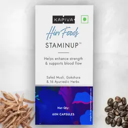 Kapiva Himfoods Staminup 60 Caps -Contains research-backed herbs like Safed Musli and Gokshura to strengthen the male organ tissues & help you get healthy firmness icon