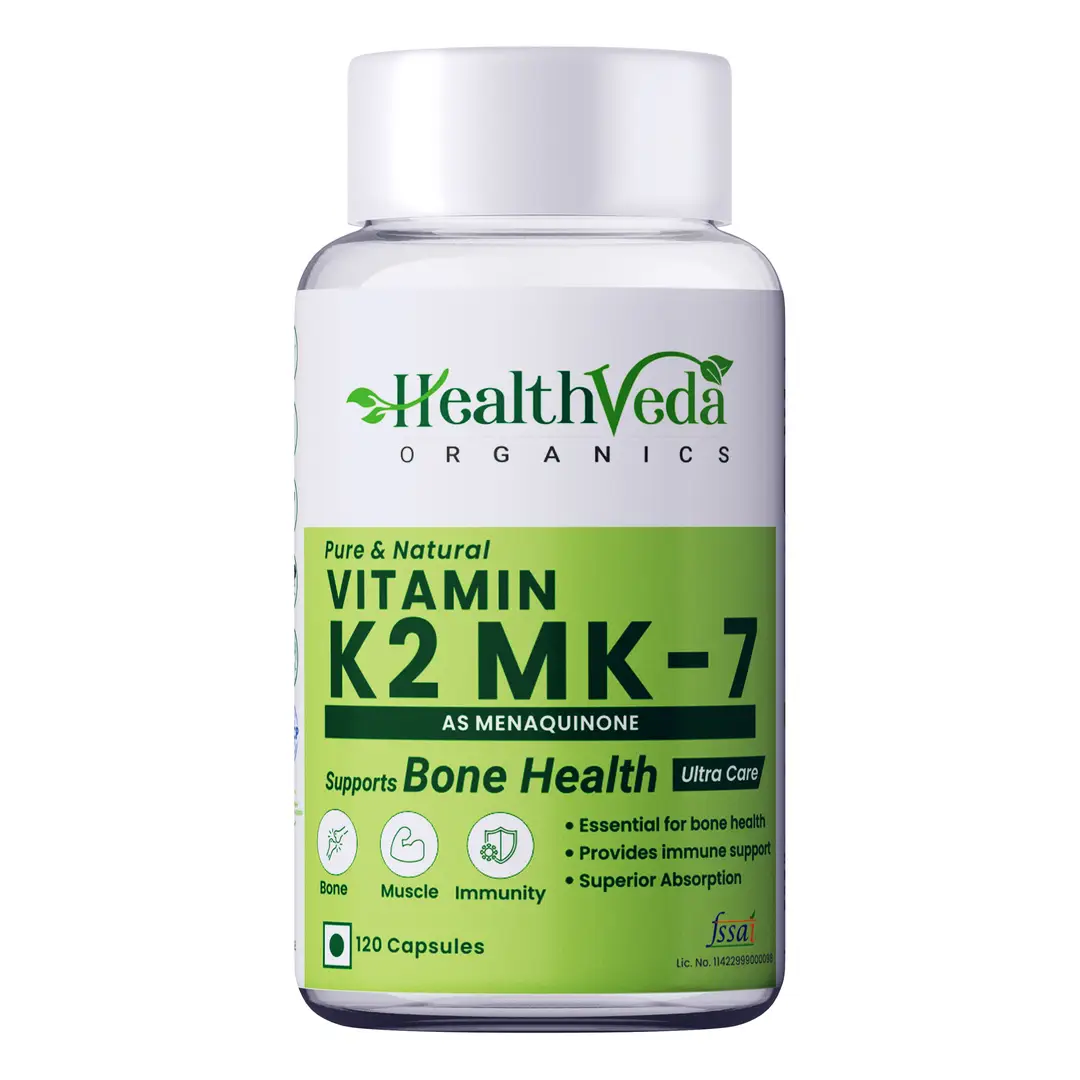 Health Veda Organics Vitamin K2 for Bone Health - Pack of 1 (120 Capsules)