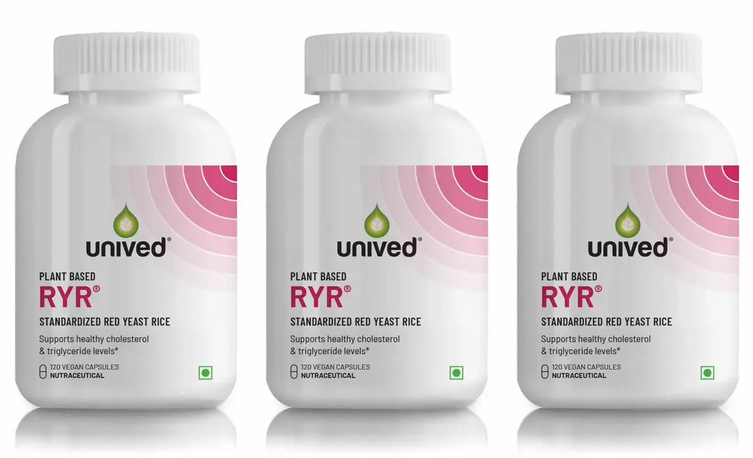 Unived -  Ryr - With Red Yeast Rice - For Increasing Good Cholesterol - Pack of 3(360 Capsules)