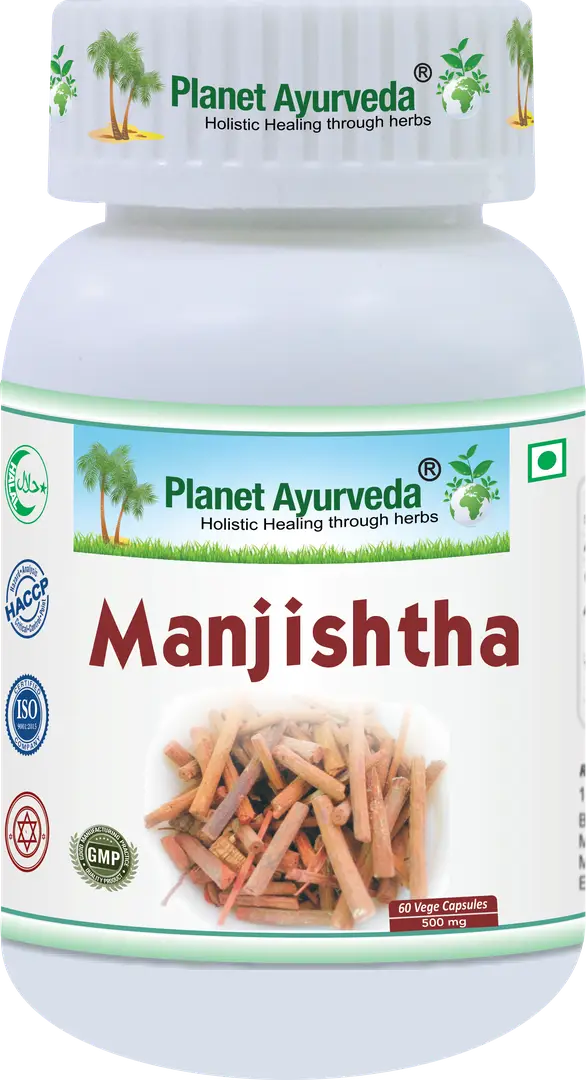 Planet Ayurveda Manjishtha for Promoting Blood Purification - Pack of 1 (60 Capsules)