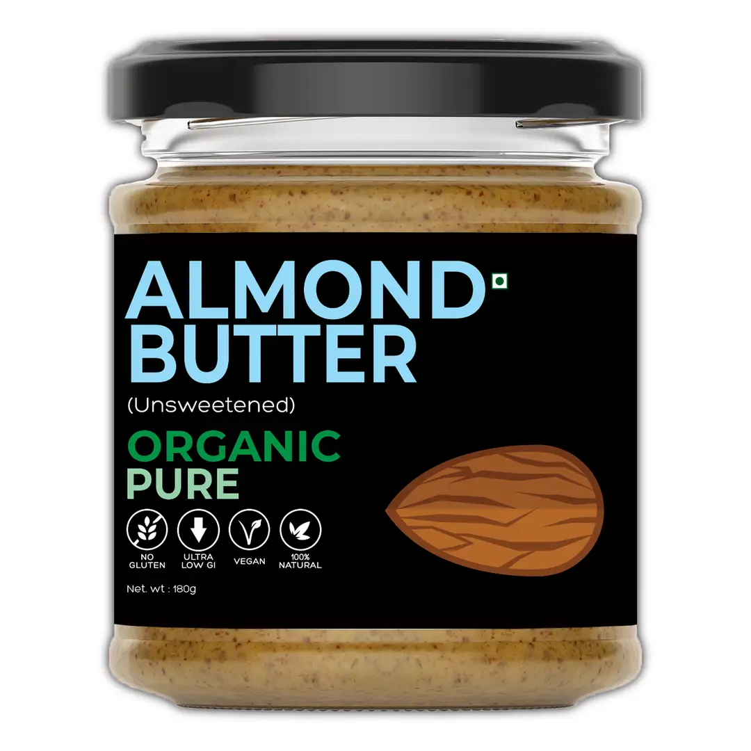 Honestly Organic - Organic Almond Butter - for Lowering Bad Cholesterol - 180 gm