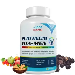 Alpha Mortal - Platinum Daily Multivitamin Tablets for Men - Enhances Stamina, Energy, Joint health, Recovery, Endurance - Vita Men - 60 Tablets icon