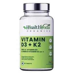 Health Veda Organics - Vitamin D3 + K2 as MK7 Supplement for Healthy Bones, Boosts Immune System and Joint Care icon