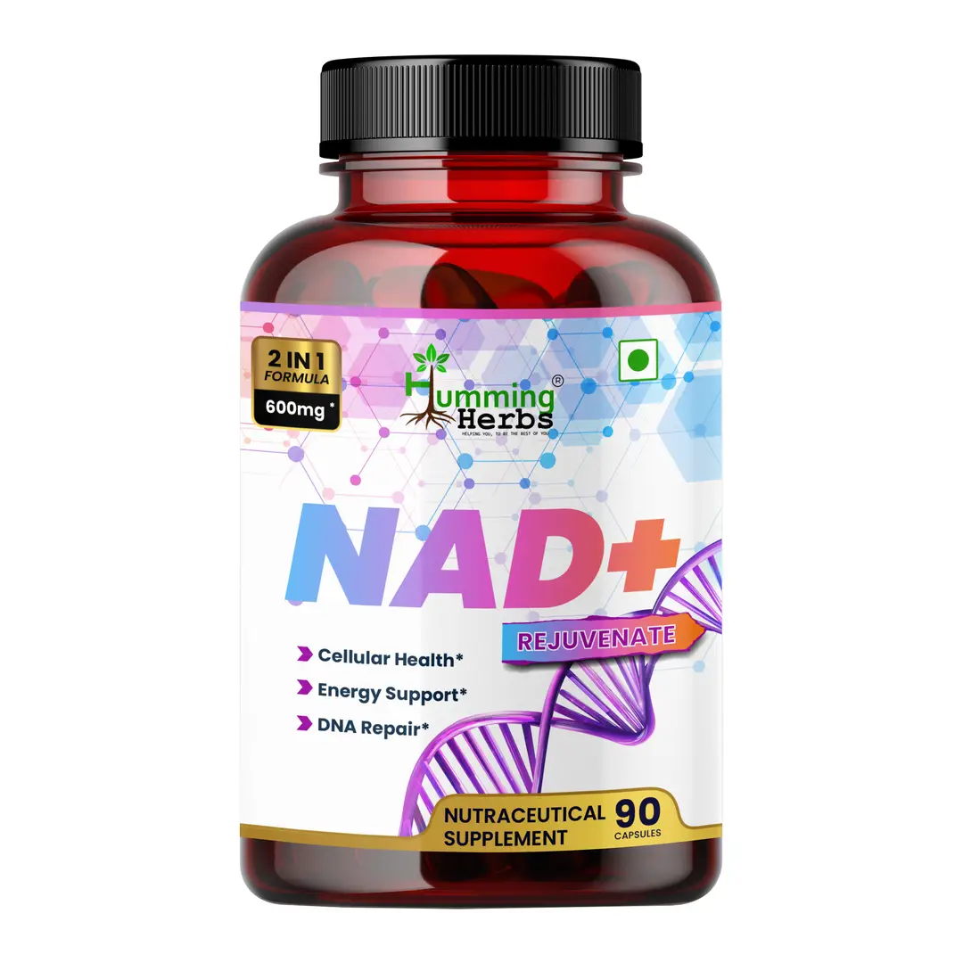 Humming Herbs NAD+ for Energy, Metabolism, Longevity and Vitality - Pack of 1 (90 Capsules)