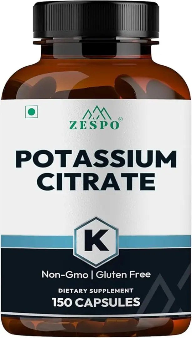 Zespo Potassium Citrate 800mg for Electrolyte Balance and Muscle Function Support - Pack of 1 (150 Capsules)
