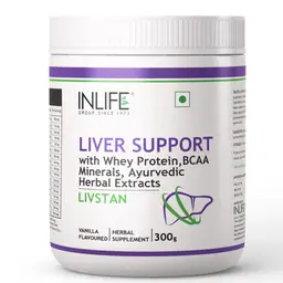 INLIFE - Livstan Liver Support Protein Powder Supplement Whey Protein Powder & Ayurvedic Herbs, 300 grams (Vanilla) icon