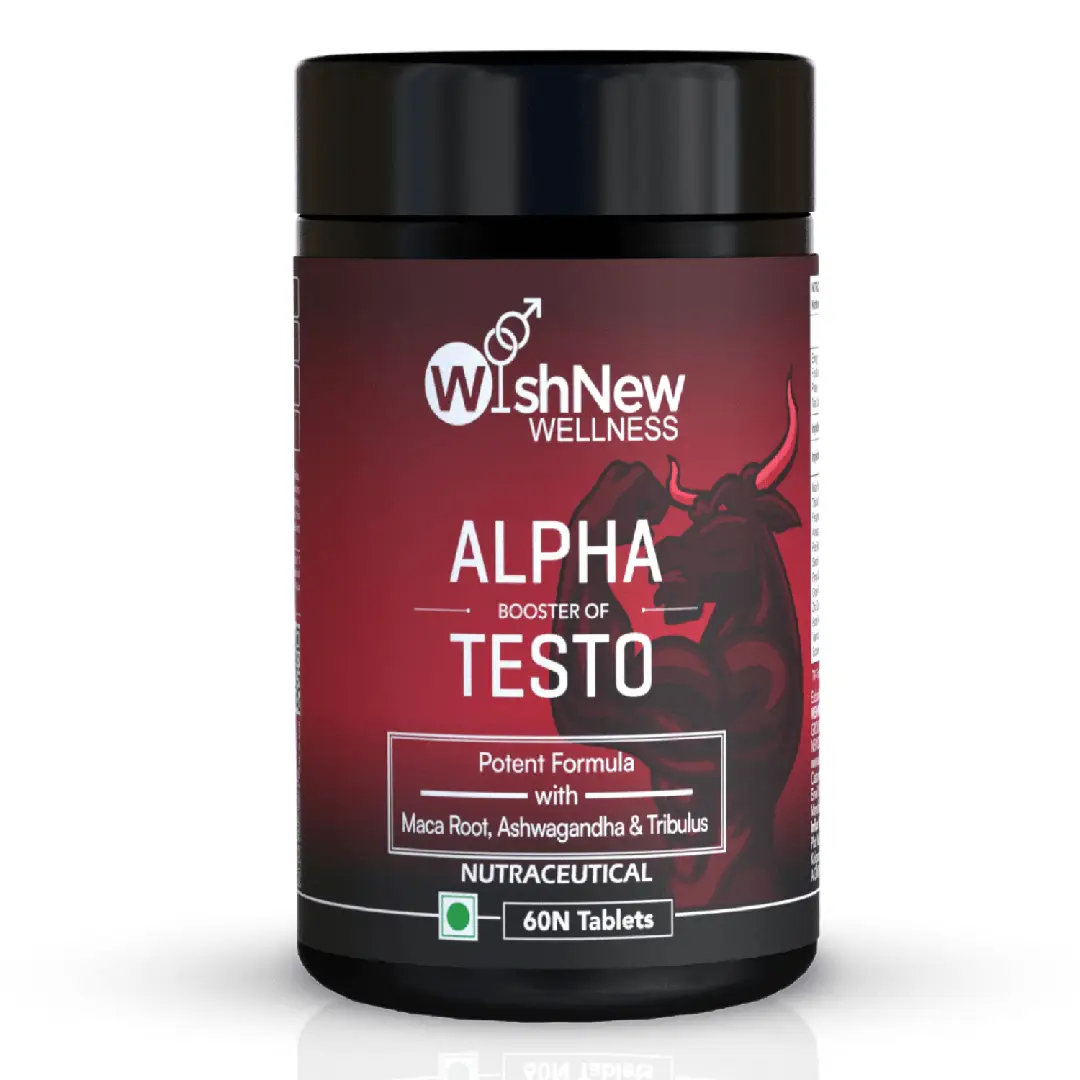 Wishnew Wellness Alpha Booster Of Testo with Maca Root Extract for Testosterone Booster And Vitality - Pack of 1(60 Tablets)