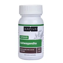 Kapiva Ashwagandha - Revitalizes & Calms the Mind - 100% Safe & Natural (60 Capsules) icon