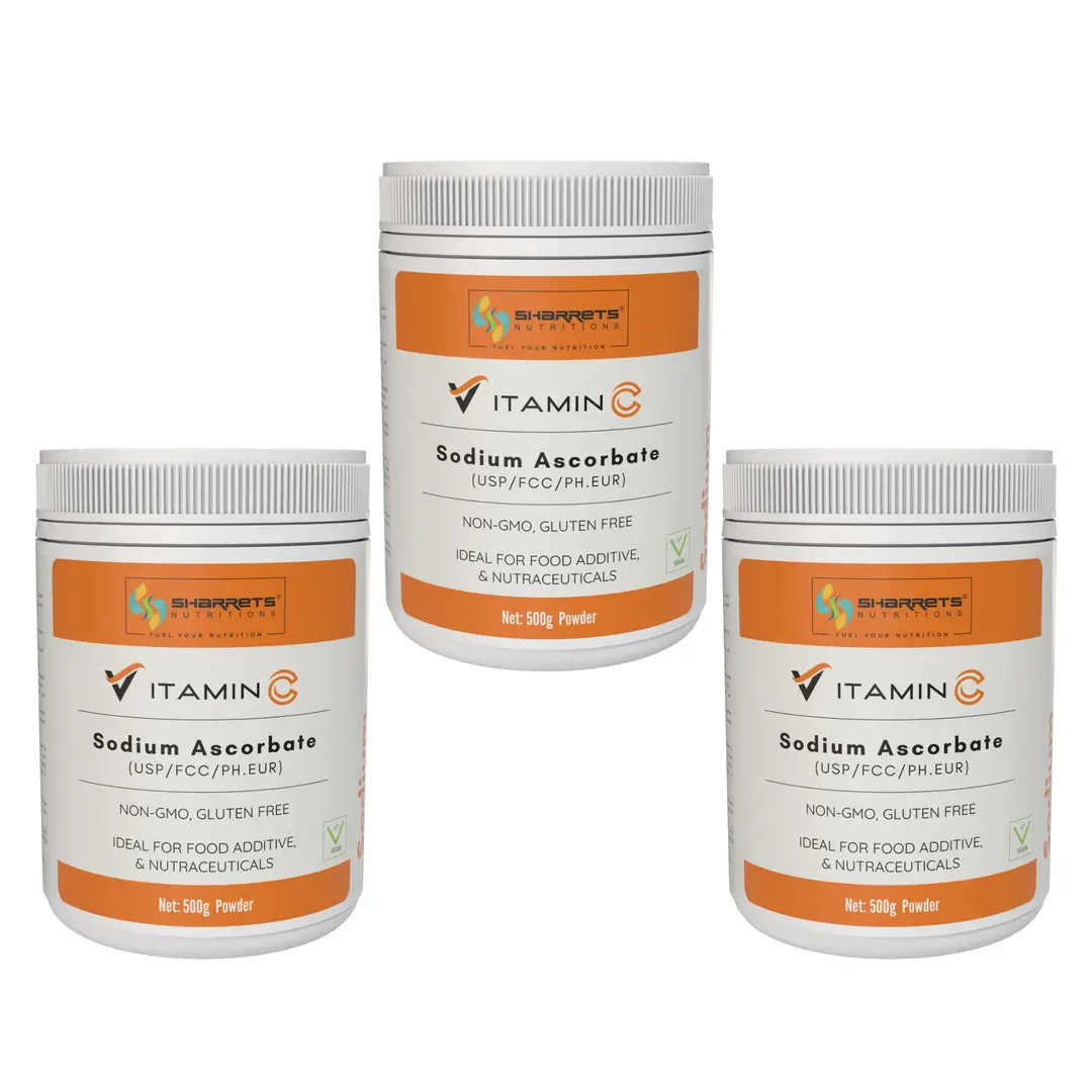 Sharrets Vitamin C Sodium Ascorbate Powder for Overall Health - Pack of 3 (1500 gm)