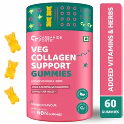 Carbamide Forte Veg Collagen Support Gummies for Glowing Skin, Improved Elasticity and Skin Tone icon