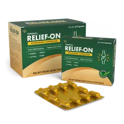Torque - Relief On - Ayurvedic Joint Pain Relief Capsule - with Hadjod, Methi - for Relieving Joint Discomforts and Pain icon