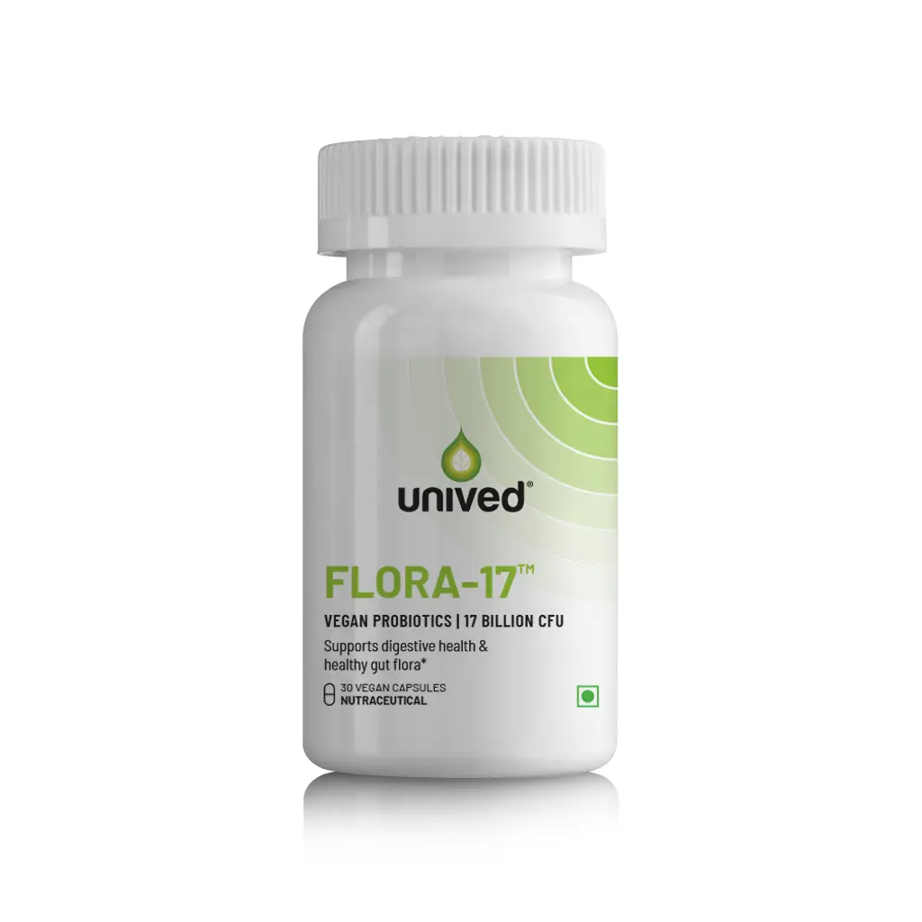 Unived Flora -17 for Immune Health And Restores Gut Health - Pack of 1 (30 Capsules)