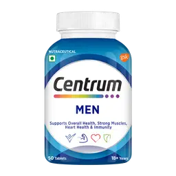 Centrum Men Multivitamin Tablets Veg | 22 Vitamins & Minerals with Grape Seed Extract | Overall Health, Strong Muscles & Immunity icon